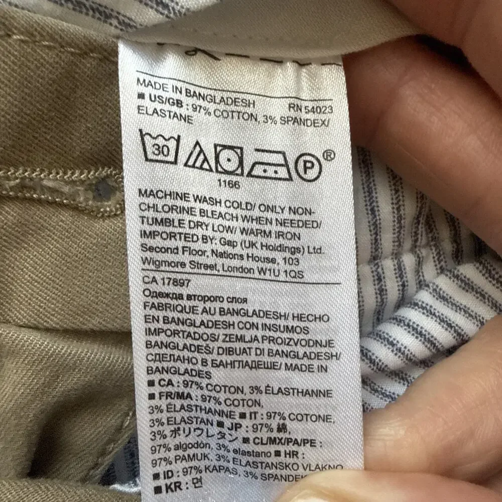 Banana Republic Fulton Chino Pants 34x32 Khaki Tan Skinny Fit Cotton Stretch